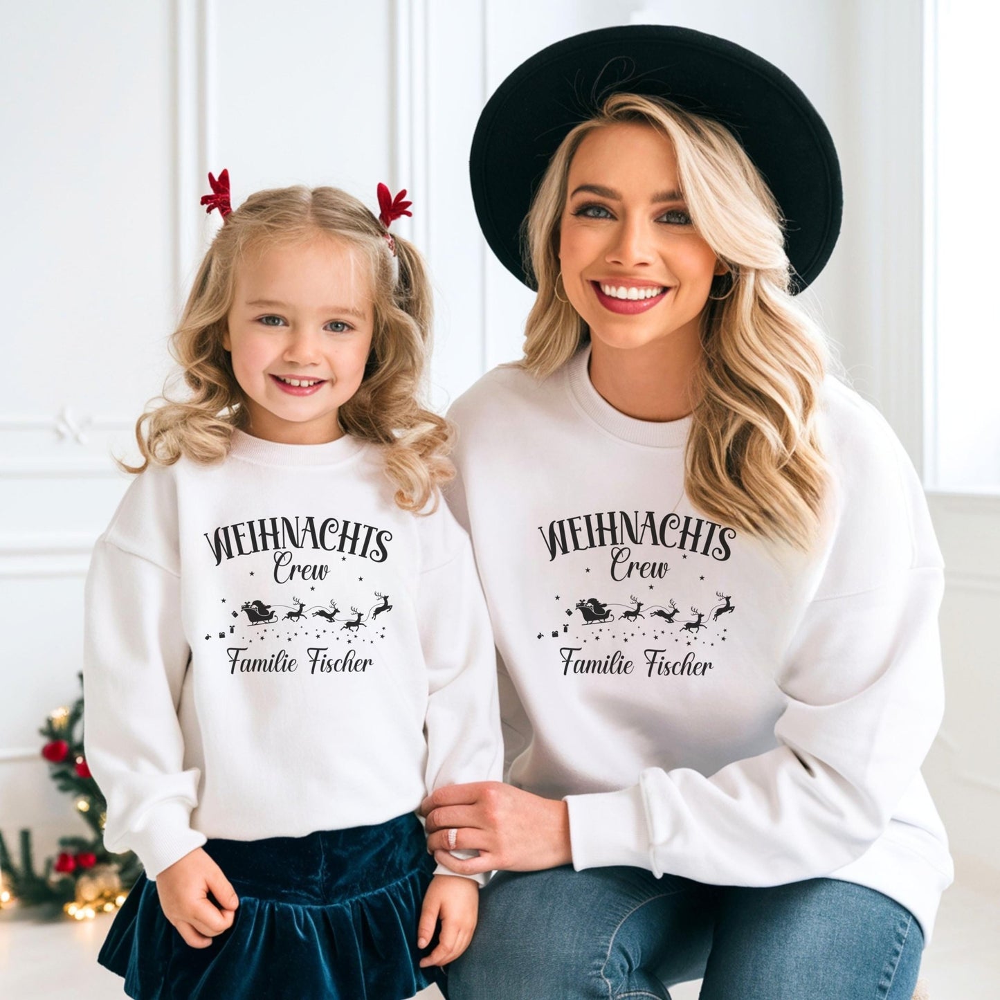 Personalisierte Weihnachten - Shirts für die Familie, Weihnachtsoutfits für Geschwister, Mama, Papa, Mini, Baby Weihnachten Partnerlook