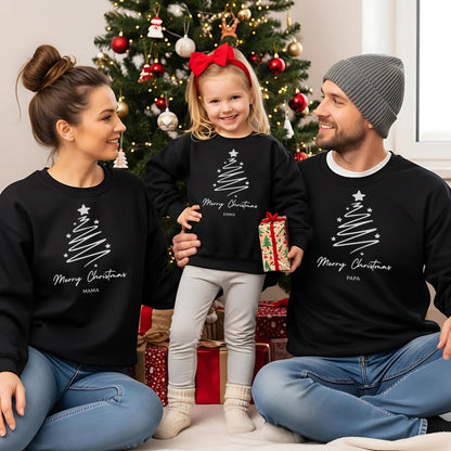 Personalisierte Weihnachts - Shirts für die Familie, Weihnachten - Partnerlook mit Namen