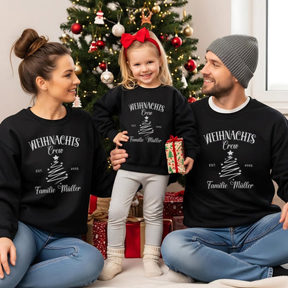 Personalisierte Weihnachts - Shirts für die Familie, Weihnachten - Partnerlook mit Namen