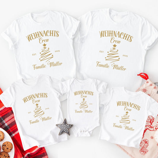 Personalisierte Weihnachts - Shirts für die Familie, Weihnachten - Partnerlook mit Namen