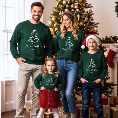 Personalisierte Weihnachts - Shirts für die Familie, Weihnachten - Partnerlook mit Namen