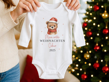 Personalisierter Babybody Mein erstes Weihnachten Baby - Weihnachtsgeschenk Bio Baby Body aus Baumwolle