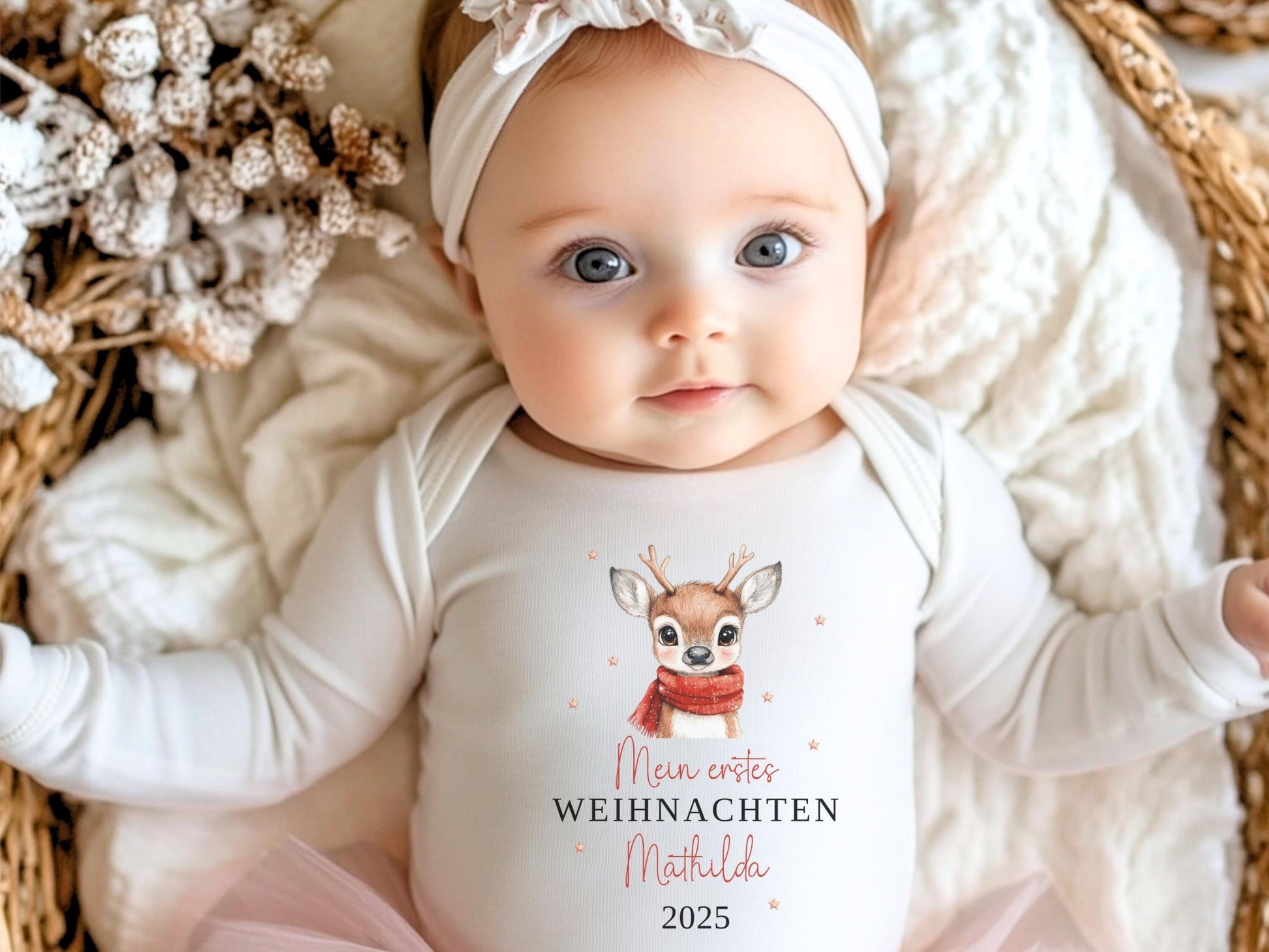Personalisierter Babybody Mein erstes Weihnachten Bio Baby Body aus Baumwolle Weihnachten - Geschenke für Babys