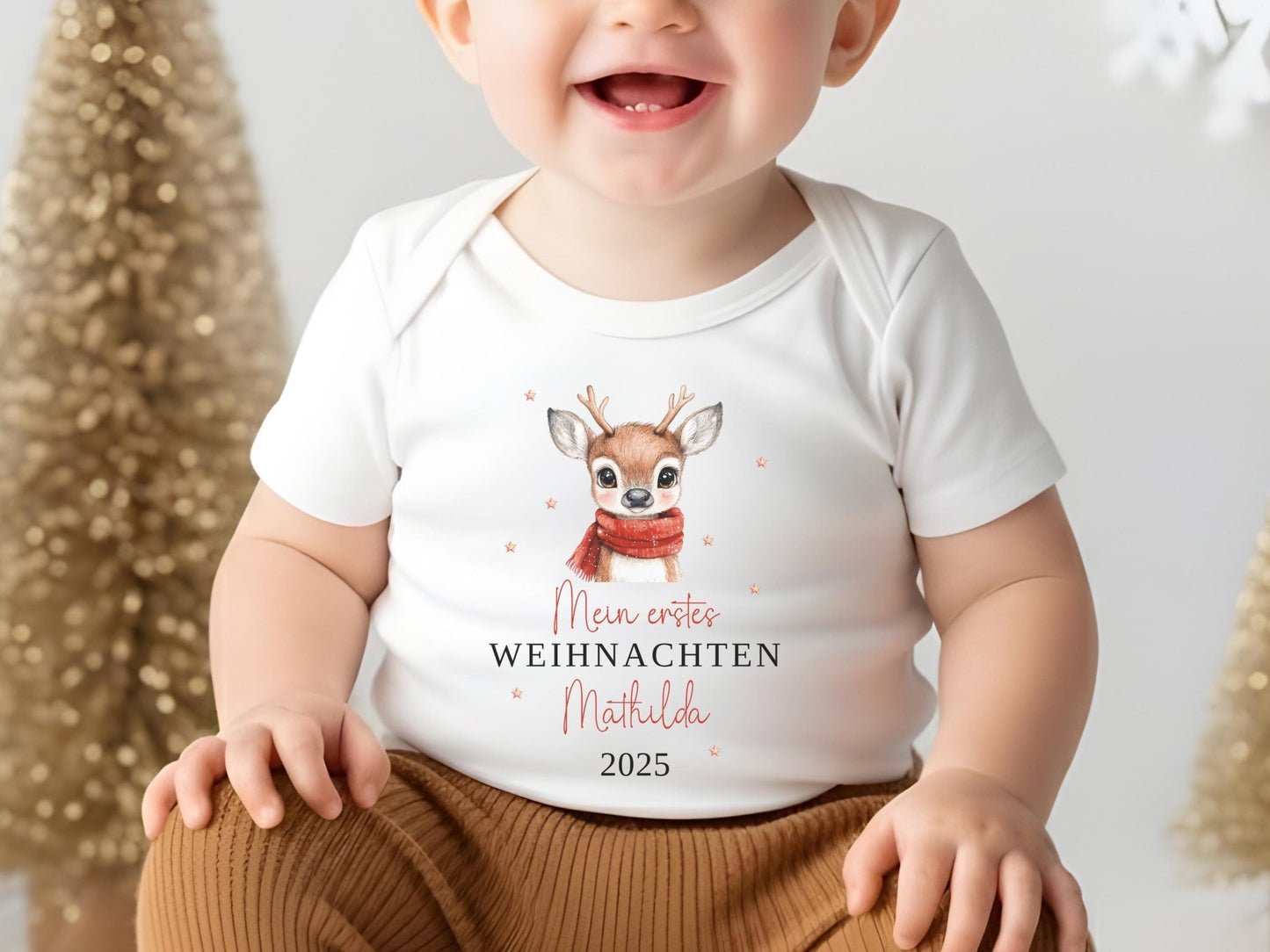 Personalisierter Babybody Mein erstes Weihnachten Bio Baby Body aus Baumwolle Weihnachten - Geschenke für Babys