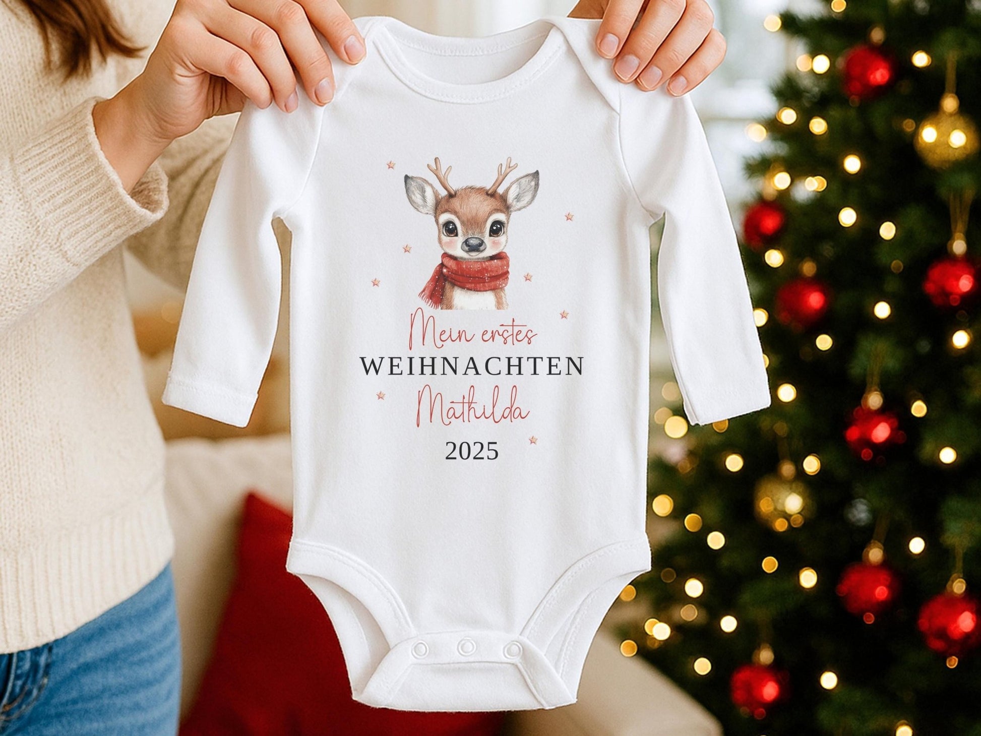 Personalisierter Babybody Mein erstes Weihnachten Bio Baby Body aus Baumwolle Weihnachten - Geschenke für Babys