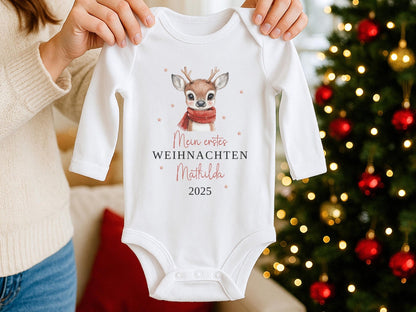 Personalisierter Babybody Mein erstes Weihnachten Bio Baby Body aus Baumwolle Weihnachten - Geschenke für Babys