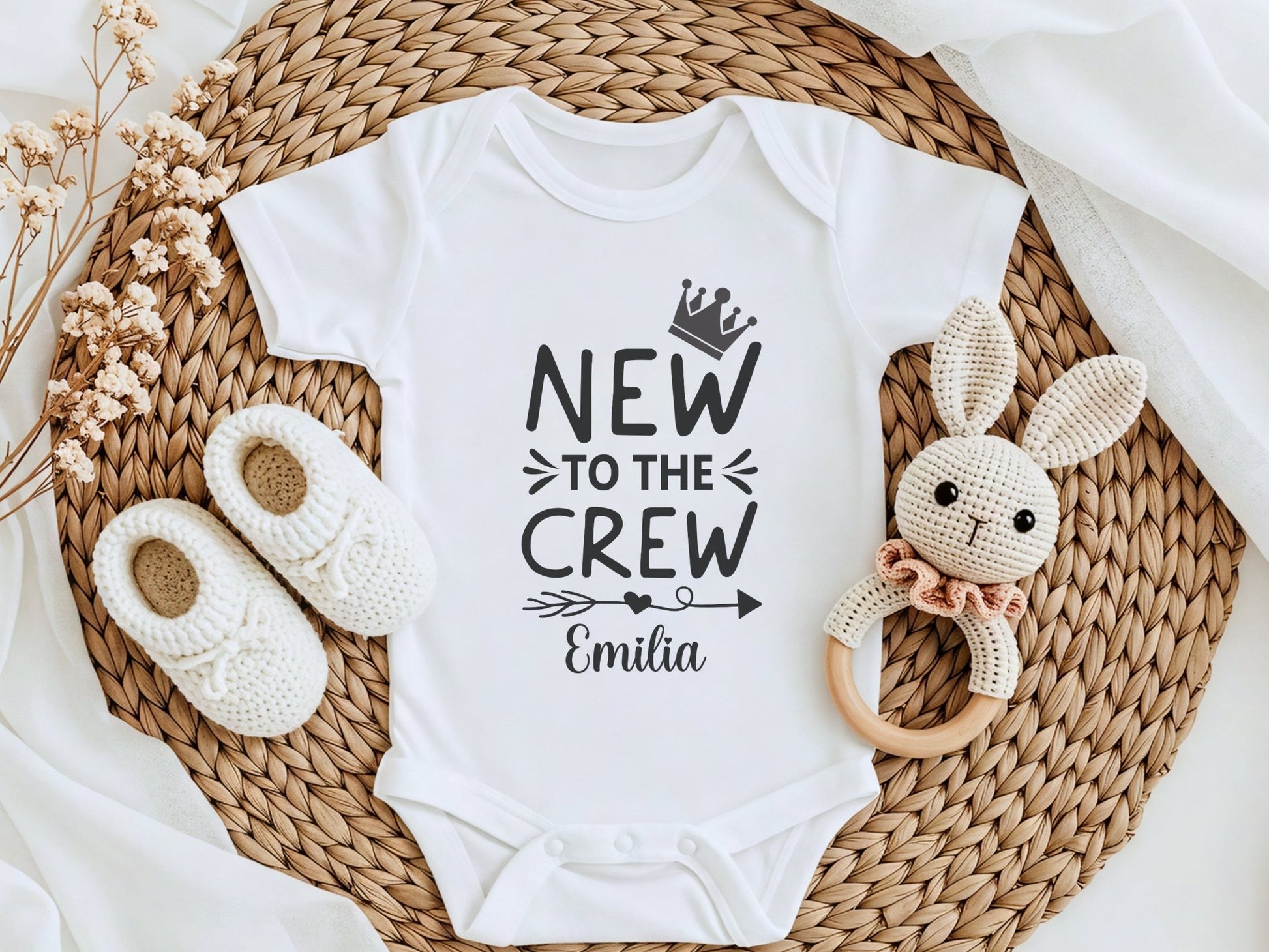 Personalisierter Babybody New to the Crew - Mamas & Minis
