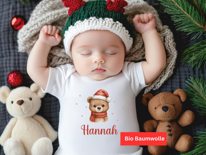 Personalisierter Babybody Weihnachten - Geschenke Mein erstes Weihnachten Outfit Baby - Weihnachtsgeschenk Bio Baby Body aus Baumwolle