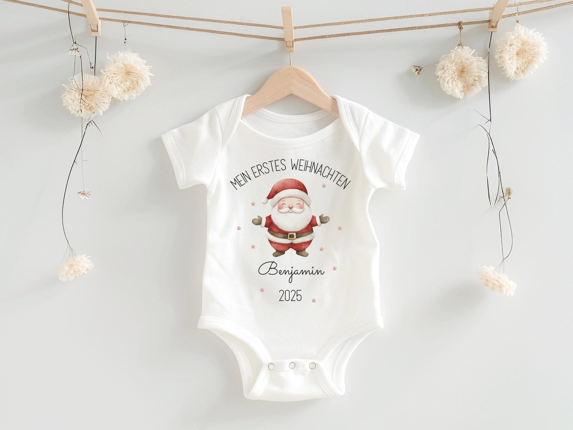 Personalisierter Babybody Weihnachten - Geschenke Mein erstes Weihnachten Outfit Baby - Weihnachtsgeschenk Bio Baby Body aus Baumwolle