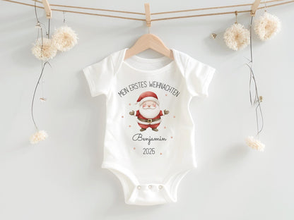 Personalisierter Babybody Weihnachten - Geschenke Mein erstes Weihnachten Outfit Baby - Weihnachtsgeschenk Bio Baby Body aus Baumwolle