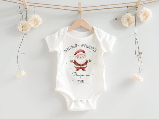 Personalisierter Babybody Weihnachten - Geschenke Mein erstes Weihnachten Outfit Baby - Weihnachtsgeschenk Bio Baby Body aus Baumwolle