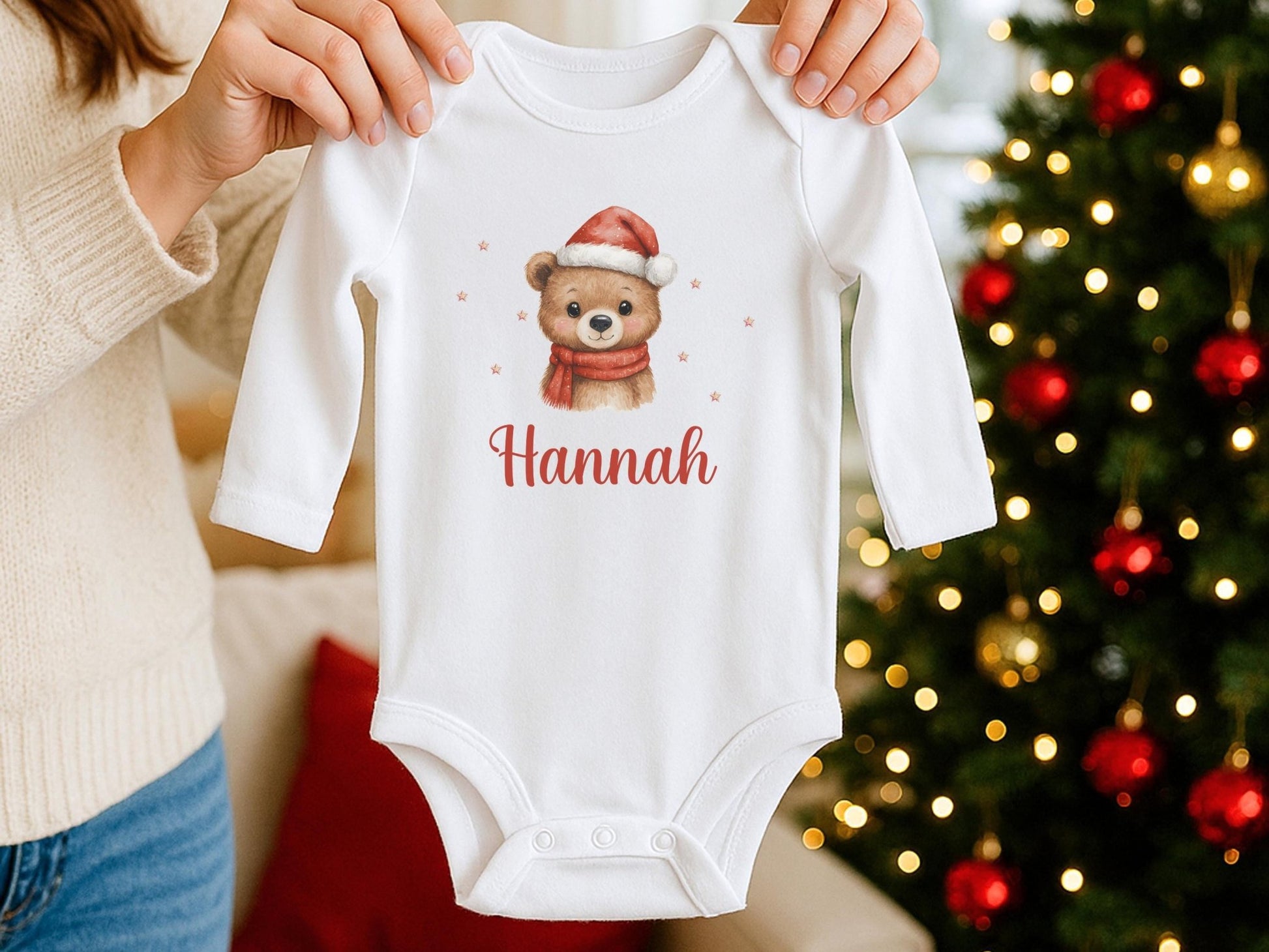 Personalisierter Babybody Weihnachten - Geschenke Mein erstes Weihnachten Outfit Baby - Weihnachtsgeschenk Bio Baby Body aus Baumwolle