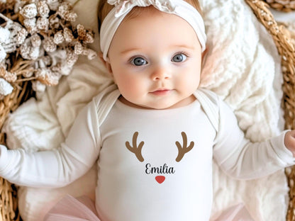 Personalisierter Babybody Weihnachten - Geschenke Mein erstes Weihnachten Outfit Baby - Weihnachtsgeschenk Bio Baby Body aus Baumwolle