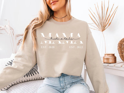 Personalisierter Pullover Muttertagsgeschenk personalisierte Geschenke für Mütter Muttertag Geschenkidee Mama Sweatshirt Personalisiert - Mamas & Minis