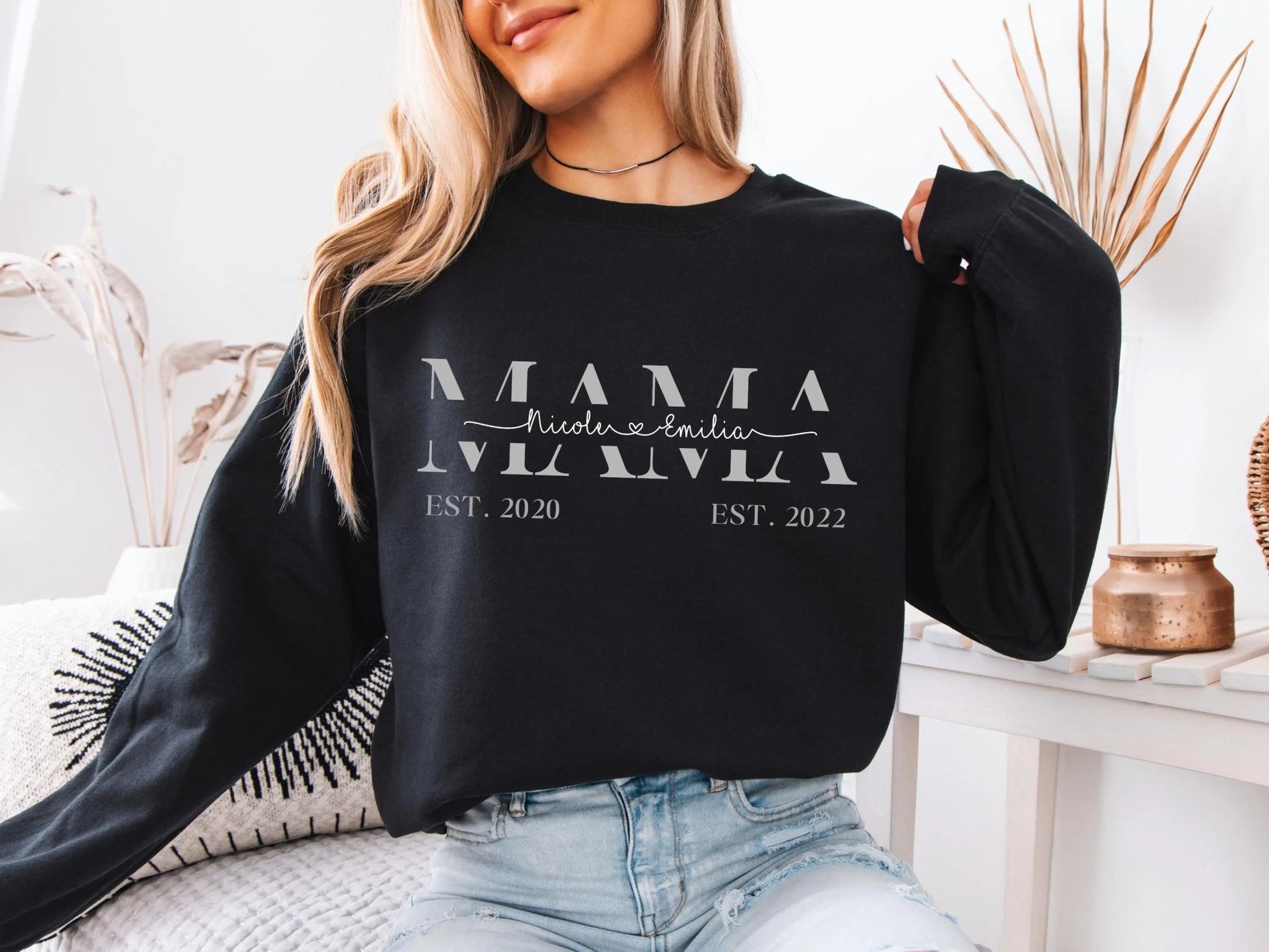 Personalisierter Pullover Muttertagsgeschenk personalisierte Geschenke für Mütter Muttertag Geschenkidee Mama Sweatshirt Personalisiert - Mamas & Minis
