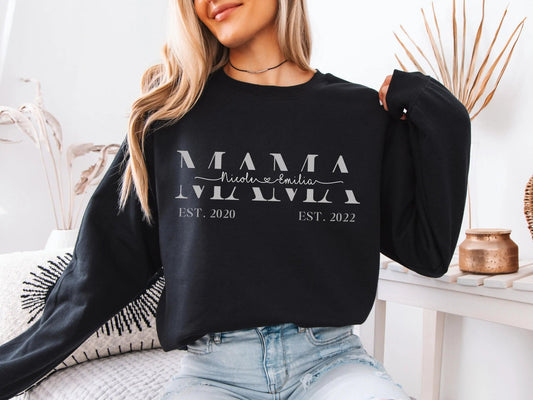 Personalisierter Pullover Muttertagsgeschenk personalisierte Geschenke für Mütter Muttertag Geschenkidee Mama Sweatshirt Personalisiert - Mamas & Minis