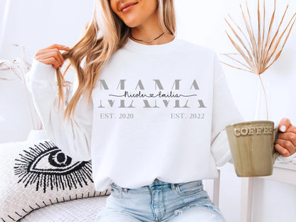 Personalisierter Pullover Muttertagsgeschenk personalisierte Geschenke für Mütter Muttertag Geschenkidee Mama Sweatshirt Personalisiert - Mamas & Minis