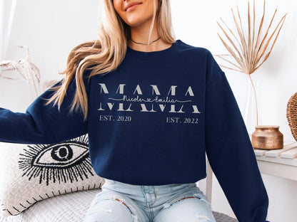 Personalisierter Pullover Muttertagsgeschenk personalisierte Geschenke für Mütter Muttertag Geschenkidee Mama Sweatshirt Personalisiert - Mamas & Minis