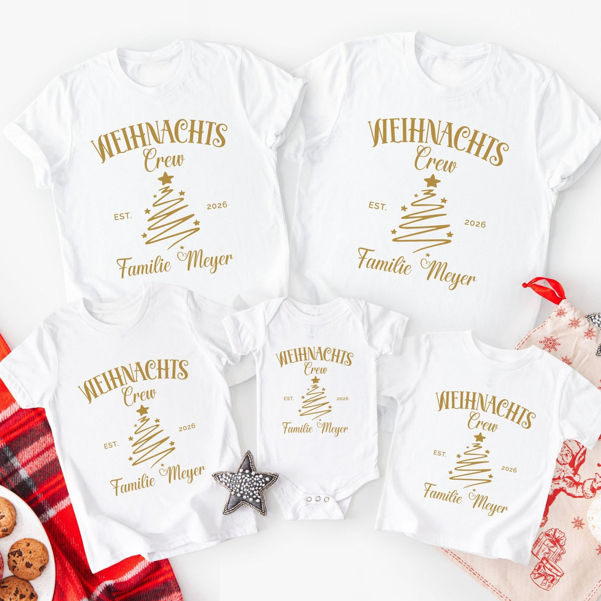 Personalisierter Weihnachtscrew Pullover für die Familie - Mamas & Minis