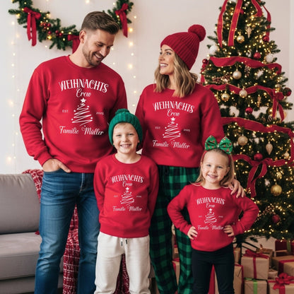 Personalisierter Weihnachtspullover für die Familie, Geschwister Weihnachts - Outfit und Partnerlook