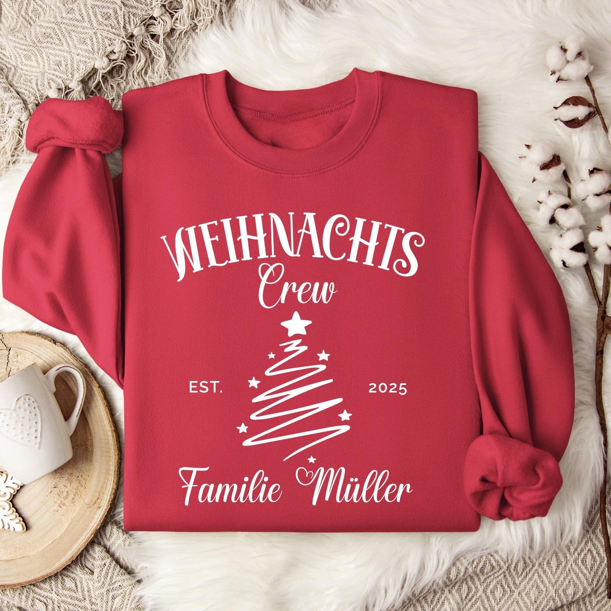 Personalisierter Weihnachtspullover für die Familie, Geschwister Weihnachts - Outfit und Partnerlook