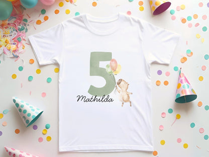 Personalisiertes Geburtstagskind Shirt Kinder Geburtstagsshirt Geschenkidee zum Kindergeburtstag Individuelles T Shirt für Kinder Geschenke