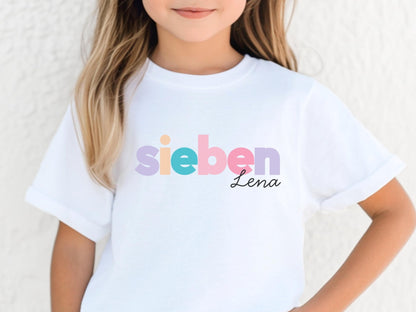Personalisiertes Geburtstagskind Shirt Kinder Geburtstagsshirt Geschenkidee zum Kindergeburtstag Individuelles T Shirt für Kinder Geschenke