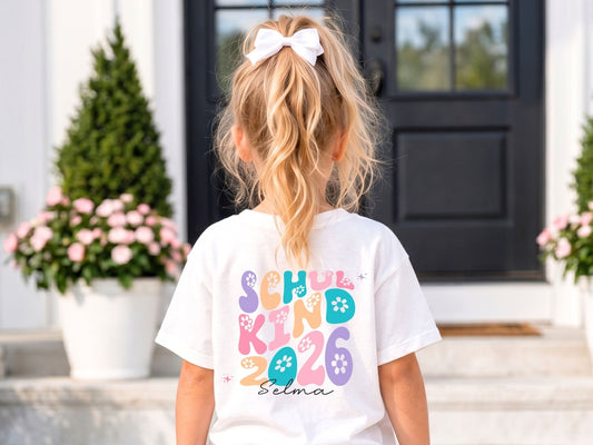 Schulkind 2026 T-Shirt Personalisiert – Geschenk zur Einschulung