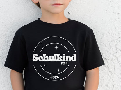 Schulkind T-Shirt mit Name, Personalisiertes Geschenk, Einschulung Geschenke, Shirt Schulanfang