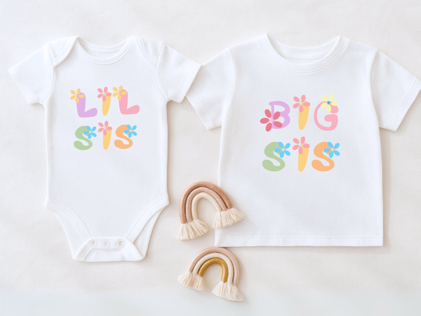 T-Shirt & Babybody Big Sis, Lil Sis, Big Bro, Lil Bro Geschwister Set - Mamas & Minis
