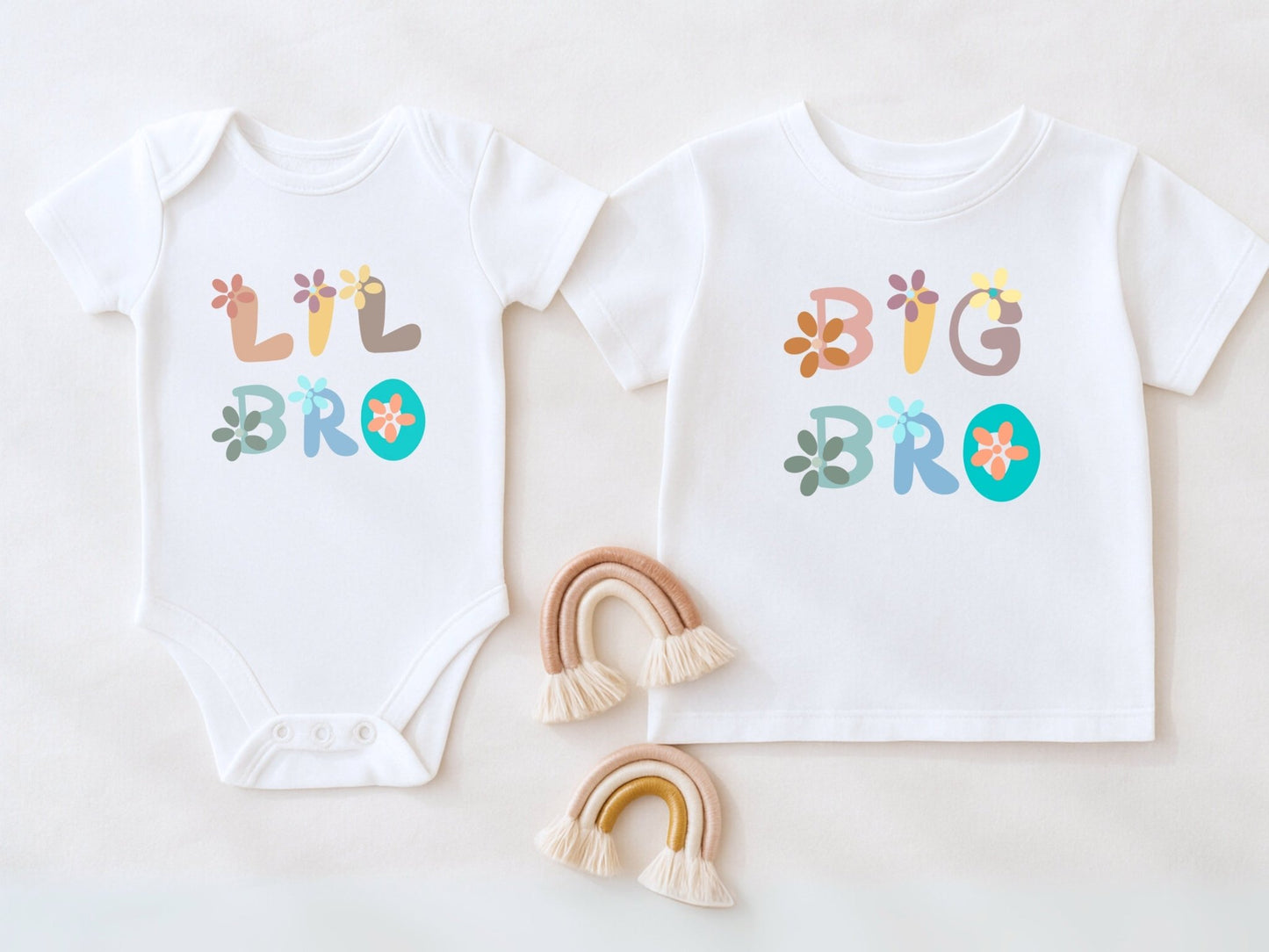 T-Shirt & Babybody Big Sis, Lil Sis, Big Bro, Lil Bro Geschwister Set - Mamas & Minis