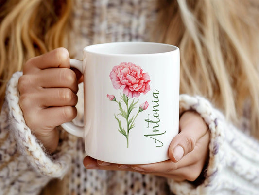 Tasse Personalisiert Geburtsblumen Geschenke Erzieherin Bestefreundin JGA Geschenk Trauzeugin Personalisiertes Geschenk Hebamme Geburtstag - Mamas & Minis