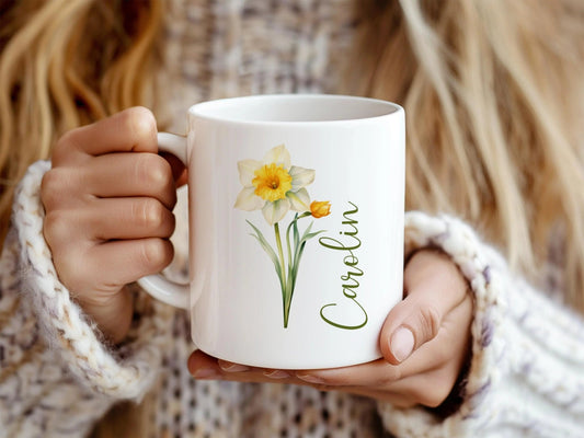 Tasse Personalisiert Geburtsblumen Geschenke Erzieherin Bestefreundin JGA Geschenk Trauzeugin Personalisiertes Geschenk Hebamme Geburtstag - Mamas & Minis