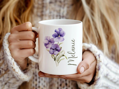 Tasse Personalisiert Geburtsblumen Geschenke Erzieherin Bestefreundin JGA Geschenk Trauzeugin Personalisiertes Geschenk Hebamme Geburtstag - Mamas & Minis
