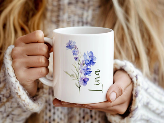 Tasse Personalisiert Geburtsblumen Geschenke Erzieherin Bestefreundin JGA Geschenk Trauzeugin Personalisiertes Geschenk Hebamme Geburtstag - Mamas & Minis