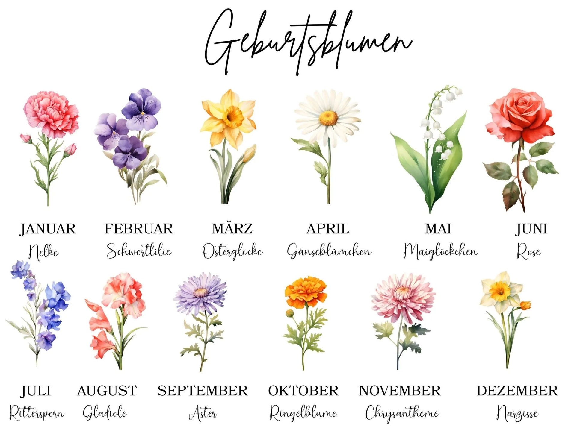 Tasse Personalisiert Geburtsblumen Geschenke Erzieherin Bestefreundin JGA Geschenk Trauzeugin Personalisiertes Geschenk Hebamme Geburtstag - Mamas & Minis