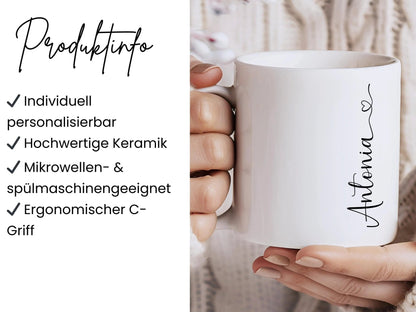 Tasse Personalisiert Geschenke für Freundin JGA Geschenk Trauzeugin Erzieherin Hebamme Geburtstagsgeschenk Personalisiertes Geschenk für sie - Mamas & Minis