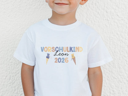 Vorschulkind Shirt 2026 Personalisiert, Einschulung Geschenk, Schulanfang T-shirt Vorschule