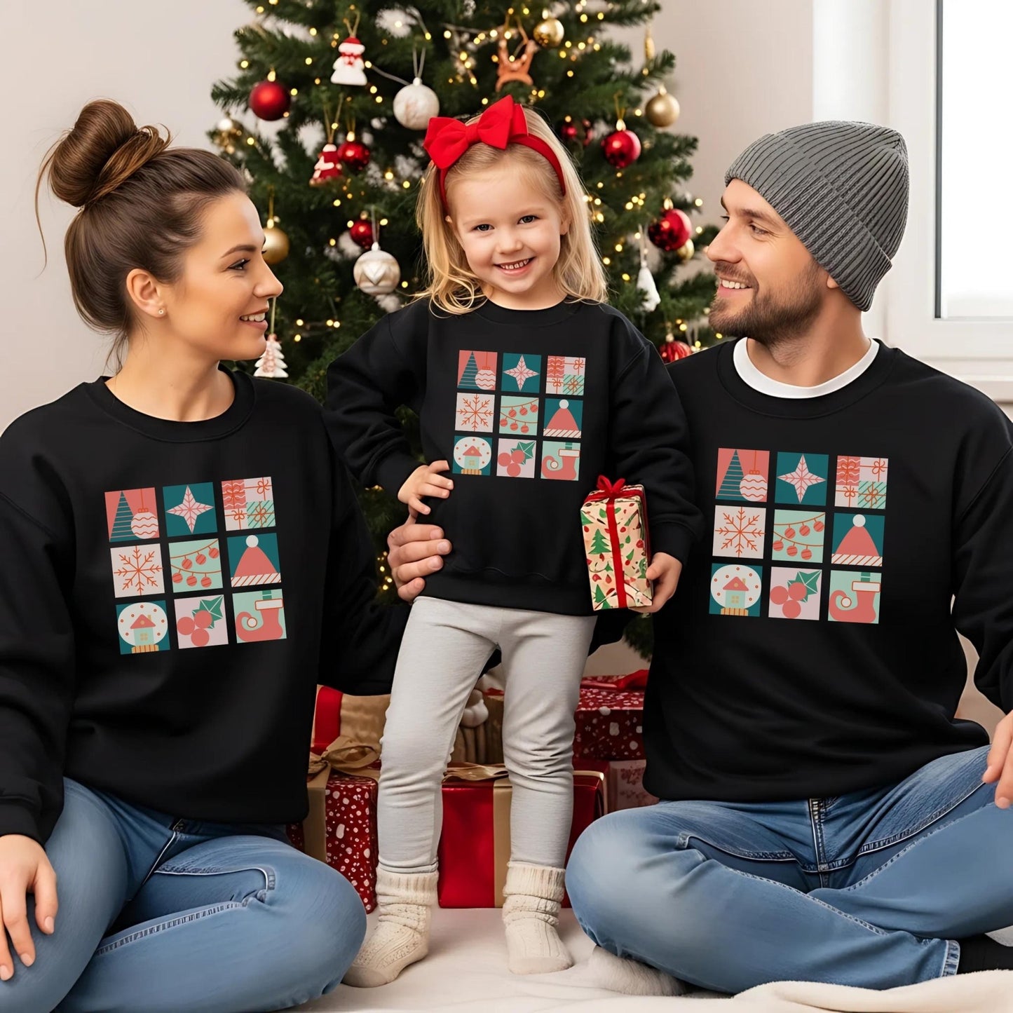 Weihnachten - Shirts für die Familie, Weihnachtsoutfits für Geschwister, Mama, Papa, Mini, Baby Weihnachten Partnerlook und Familienoutfit