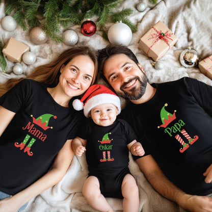 Weihnachts - Shirts für die Familie Personalisiert, Weihnachten - Partnerlook Shirts aus Baumwolle, Geschwister Weihnachts - Outfit