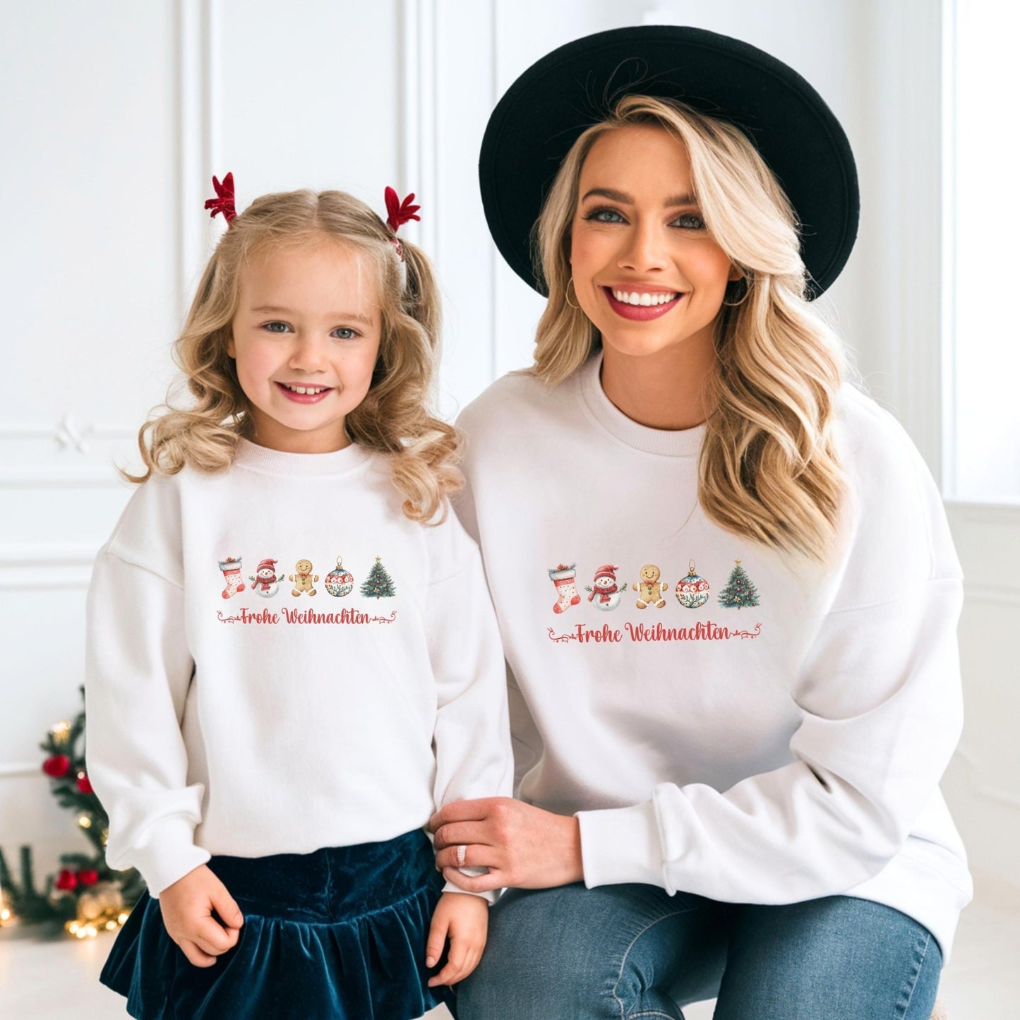 Weihnachts - Shirts für die Familie, Weihnachten - Partnerlook Shirts aus Baumwolle, Geschwister Weihnachts - Outfit
