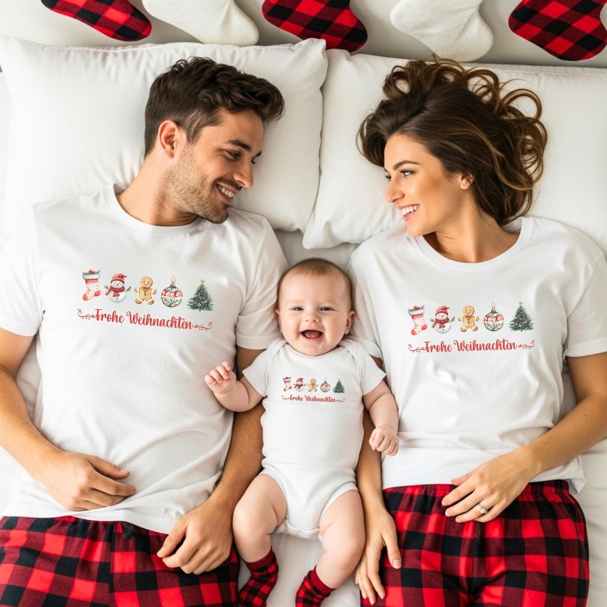 Weihnachts - Shirts für die Familie, Weihnachten - Partnerlook Shirts aus Baumwolle, Geschwister Weihnachts - Outfit