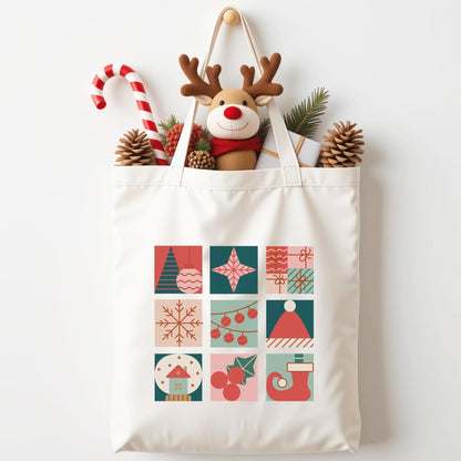 Weihnachts Tasche aus Baumwolle Stofftasche als Geschenk für Freunde, Familie und Kollegen, Nachhaltige Geschenkverpackung