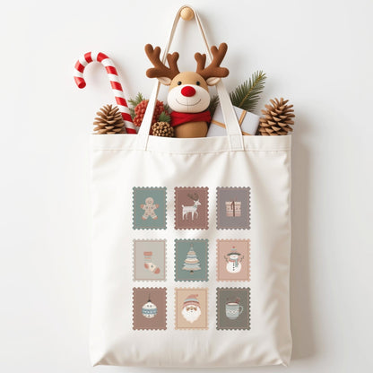 Weihnachts Tasche aus Baumwolle Tragetasche als Mitarbeitergeschenk Nachhaltige Geschenkverpackung Stoffbeutel Weihnachten