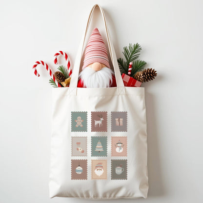 Weihnachts Tasche aus Baumwolle Tragetasche als Mitarbeitergeschenk Nachhaltige Geschenkverpackung Stoffbeutel Weihnachten