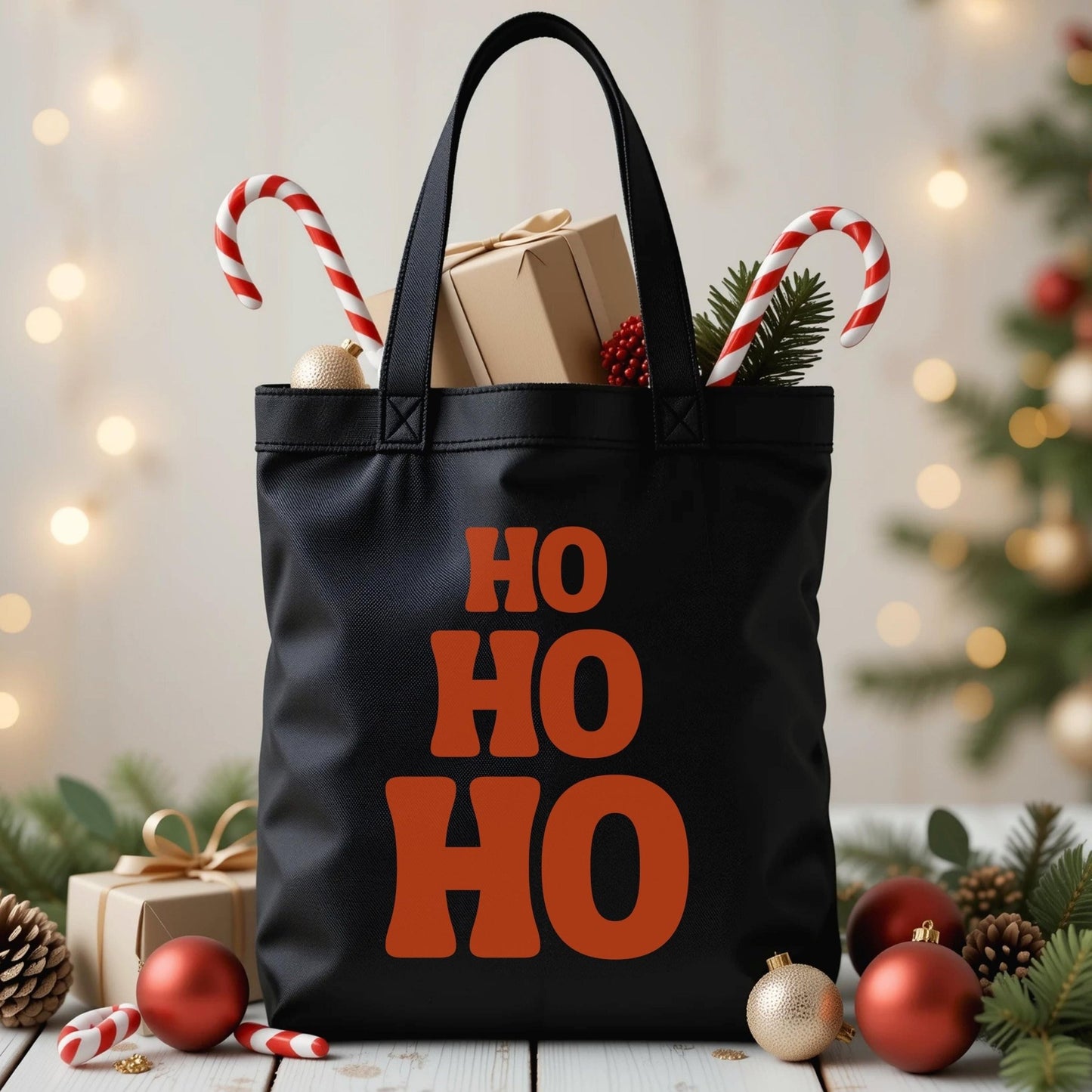 Weihnachts Tasche aus Baumwolle Tragetasche als Mitarbeitergeschenk Nachhaltige Geschenkverpackung Stoffbeutel Weihnachten