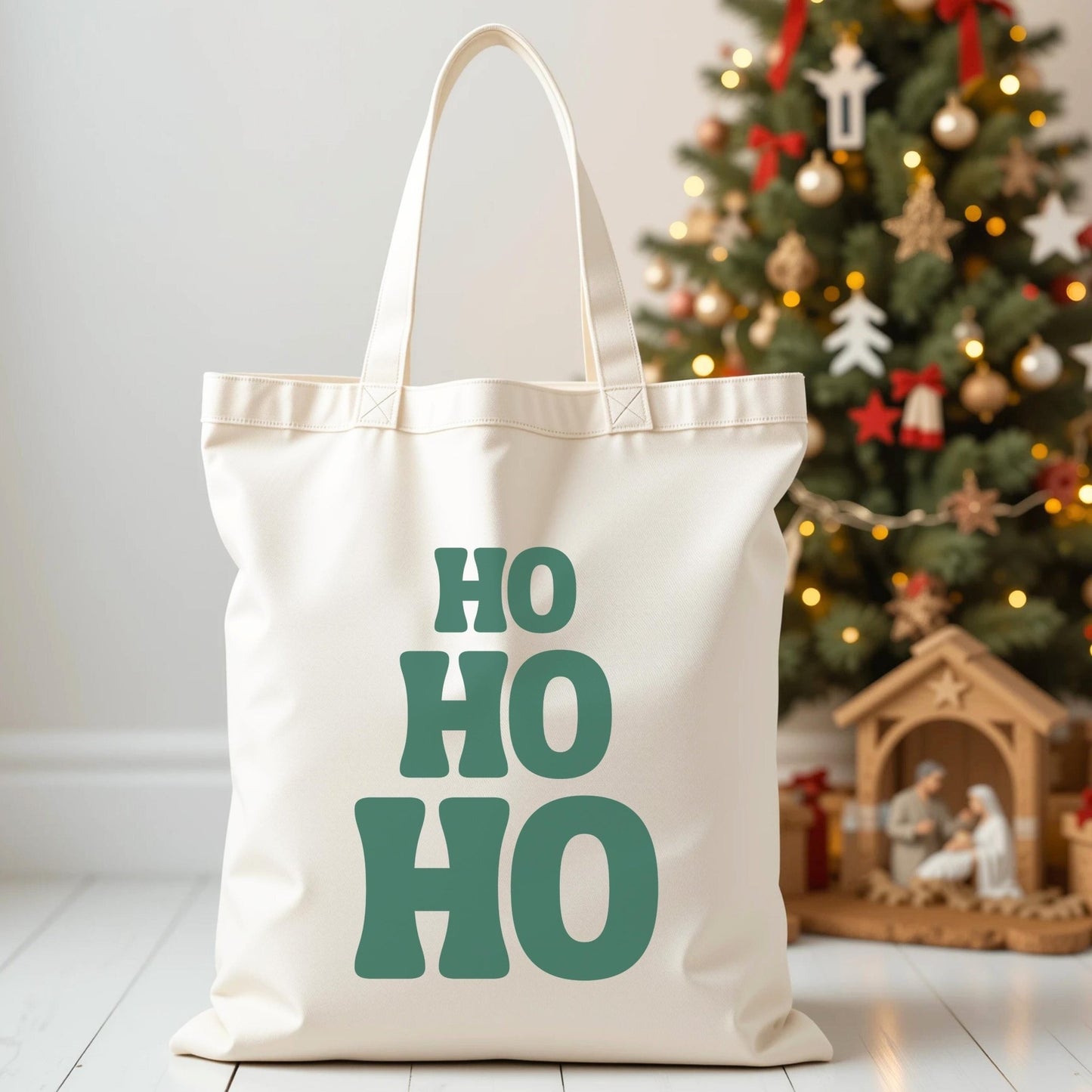 Weihnachts Tasche aus Baumwolle Tragetasche als Mitarbeitergeschenk Nachhaltige Geschenkverpackung Stoffbeutel Weihnachten