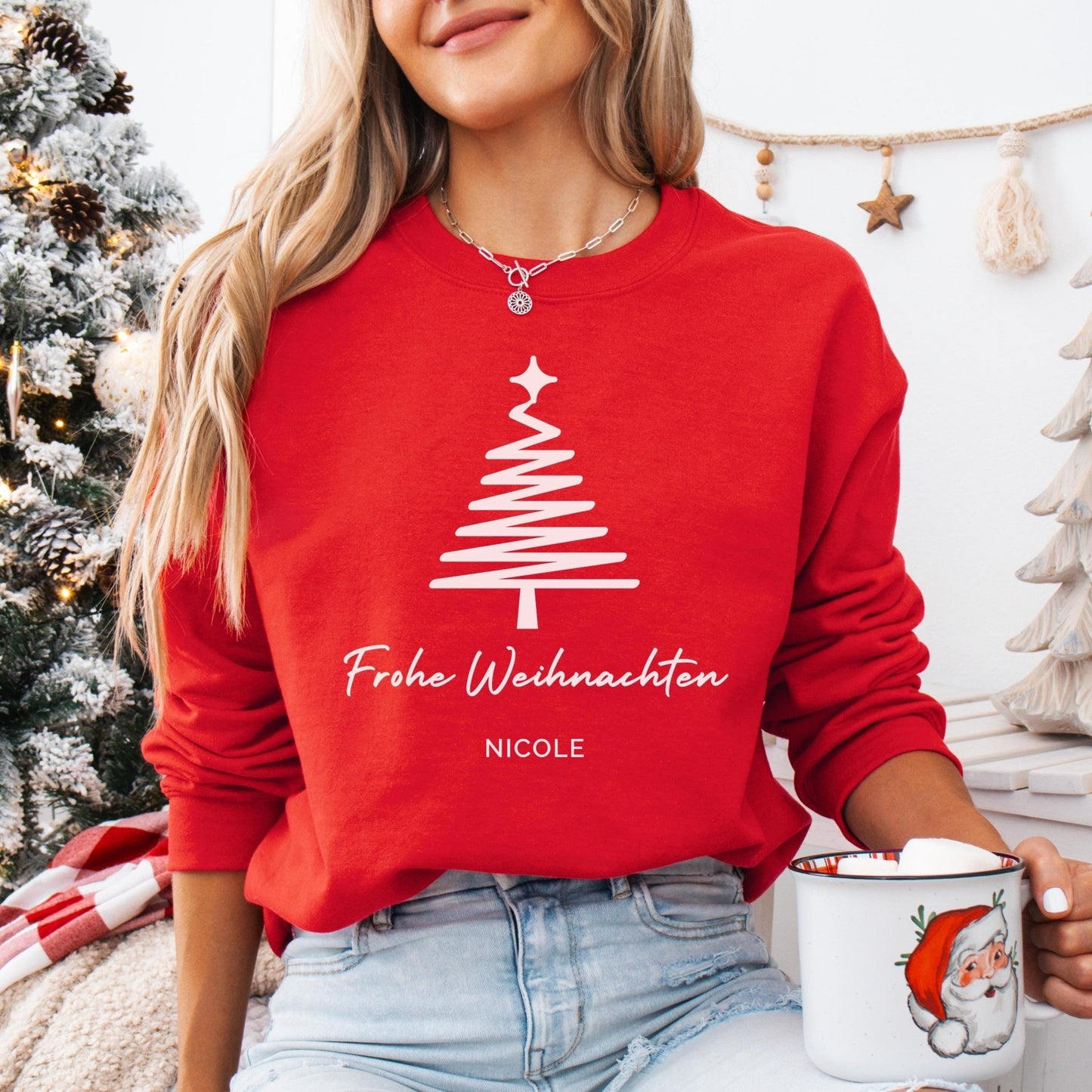 Weihnachtspullover für sie, Frohe Weihnachten, Weihnachtsoutfits, Pullover Weihnachten Minimalistisch, Weihnachtsgeschenk