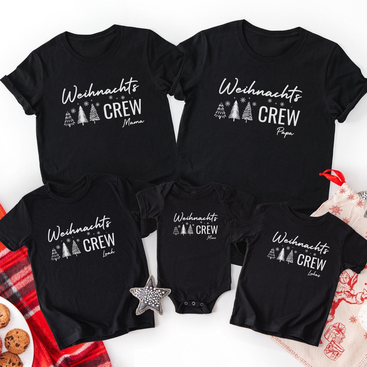 Weihnachtspullover Familie Personalisiert, Partnerlook für Mama, Papa, Mini, Baby Weihnachtsgeschenk Ideen, Pullover Weihnachten