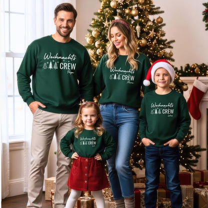 Weihnachtspullover Familie Personalisiert, Partnerlook für Mama, Papa, Mini, Baby Weihnachtsgeschenk Ideen, Pullover Weihnachten